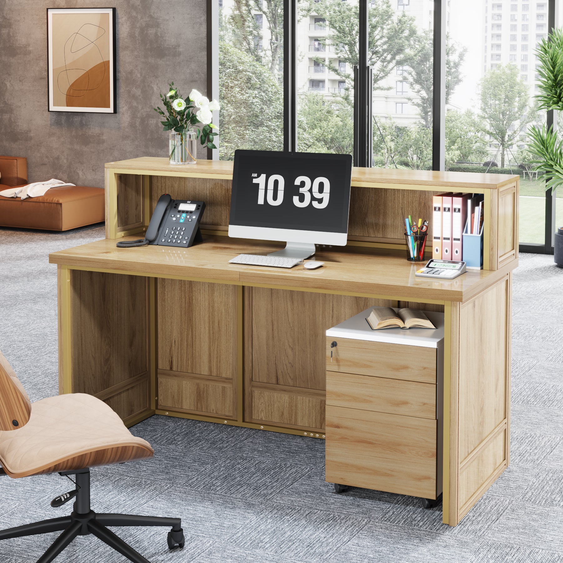 57" Reception Desk with Counter